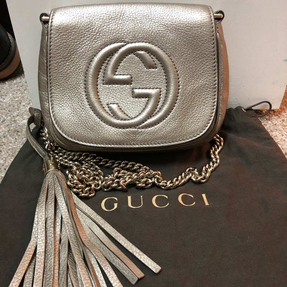 Gucci Soho Metallic Leather Shoulder Bag